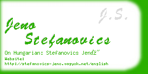 jeno stefanovics business card